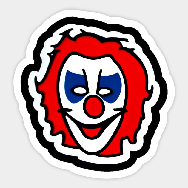 Unleash the Darkness: Bring Home the Sinister Grin of an Evil Clown in This Chilling Artwork! Sticker by AlienMirror